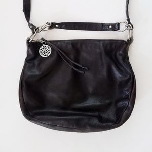 Coach DARK BROWN Leather Crossbody Hobo Bag